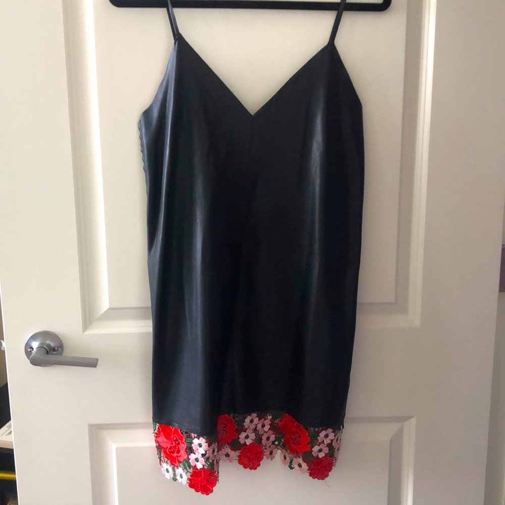 Black dress w/ red floral lace